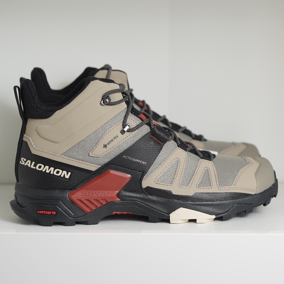 Salomon X Ultra 4 Mid Gore-Tex Hiking Boots Waterproof Vintage Khaki Black